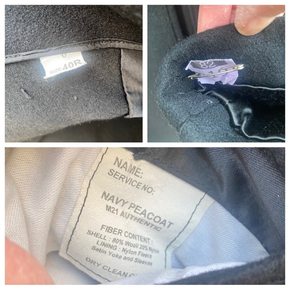 Sterlingwear Boston Double-Breasted Black Wool Navy Peacoat, 40R - Picture 3 of 16